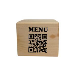 Ξύλινο Ορθογώνιo Stand με QR code